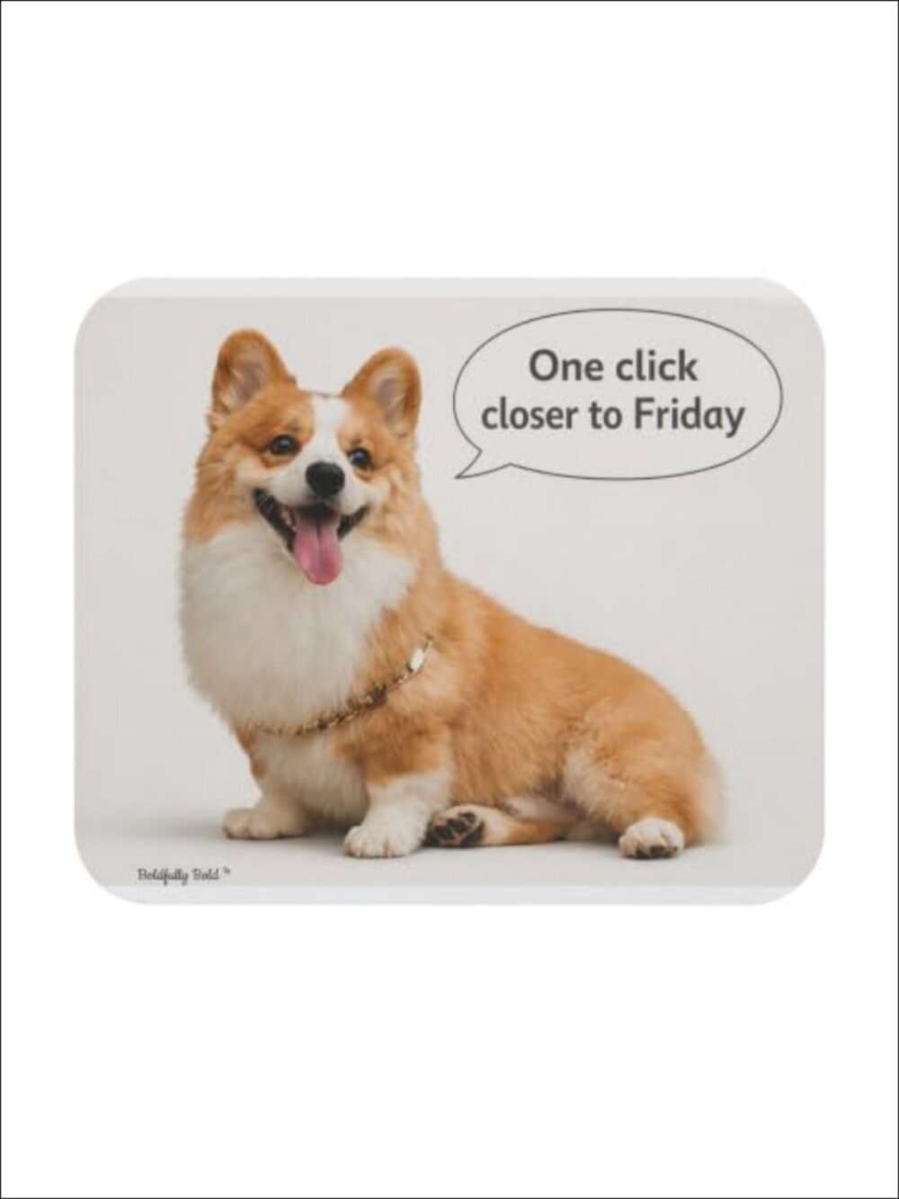 Corgi Puppy Mouse Pad 9x8in Rubber Base Desk Accessory
